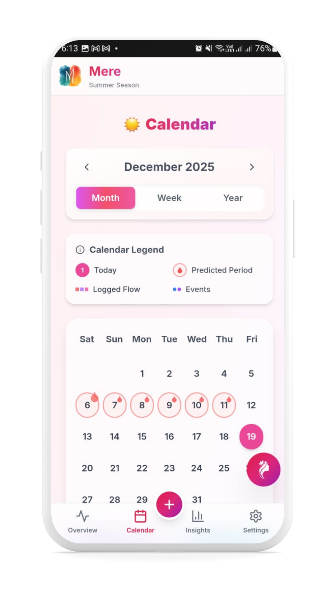 Mere calendar tracking